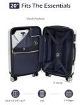 Coolife Luggage Expandable(only 28") Suitcase PC+ABS Spinner 20in 24in 28in Carry on (white grid new, S(20in)_carry on)