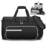 Ytonet Convertible Garment Bags for Travel, 50L Carry on Garment Duffle Bag for Men Women, 3 in 1 Suit Travel Bag Hanging Clothes for Business with Shoe Pocket, Waterproof Pocket, Black