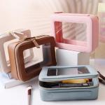 SANHECUN Toiletry bag waterproof cosmetic organizer with handle large opening for travelling (Pink)