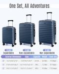 LIGHT FLIGHT Luggage Sets, 3 Piece Durable Suitcase Set with Spinner Wheels, 3 Pcs Hard Shell Lightweight Luggage with TSA Lock, Large Checked Travel Suitcases, 20/24/28 Inch, Royal Blue