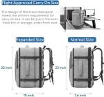 Gieury 60L Backpack, Extra Large Travel Backpack for Men & Women, Expandable Big Capacity For Airplanes, Travel Gifts for Men Women, Fits 18.4 Inch Laptop, Luggage Suitcase Daypack Bag, Grey