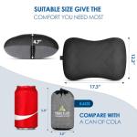 Hikenture Camping Pillow with Removable Cover - Ultralight Inflatable Pillow for Neck Lumbar Support - Upgrade Backpacking Pillow - Washable Travel Air Pillows for Camping, Hiking, Backpacking (Black)