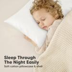 Toddler Pillow with Pillowcase - 13x18 My Little Dreamy Kids Travel Bed Pillows for Sleeping, Organic Cotton Small Pillowcase, Soft & Breathable, Machine Washable, Toddlers 2-5 Years Old (Soft White)