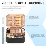 OCHEAL Makeup Bag, Portable Cosmetic Bag, Large Capacity Travel Makeup Case Organizer, Black For Women Toiletry Bag for Girls Traveling With Handle and Divider