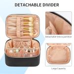 OCHEAL Makeup Bag, Portable Cosmetic Bag, Large Capacity Travel Makeup Case Organizer, Black For Women Toiletry Bag for Girls Traveling With Handle and Divider
