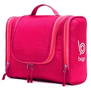 Bago Travel Toiletry Bag for Women and Men - Large Waterproof Hanging Large Toiletry Bag for Bathroom and Travelling Bag for Toiletries Organizer - Travel Makeup Bag (Pink)