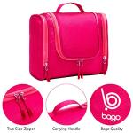 Bago Travel Toiletry Bag for Women and Men - Large Waterproof Hanging Large Toiletry Bag for Bathroom and Travelling Bag for Toiletries Organizer - Travel Makeup Bag (Pink)