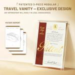 BOYATU Travel Makeup Bag Organizer Cosmetic Bag: 3 Pcs Set Make up Bags for Women with Handle - Waterproof Vegan Leather Toiletry Bags Travel Essentials Pouch with Compartments (01-Black)