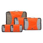 GOX Ultra Light 5 piece Packing Cubes Travel Luggage Organizer 1 Large 2 Medium 2 Small (Orange)