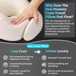 Gikezed Travel Pillows for Airplanes Ergonomic Memory Foam Neck Pillow for Travel - 360° Head & Neck Support for Sleeping on Flights, Cars, Trains & Office (Gray-1)