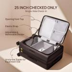 NINETYGO Medium Checked Luggage 25 Inch, Flat Top Opening Check In Luggage with Cup Holder, Expandable, Coffee-Infused PC Hard Shell, Eco-Friendly, TSA Lock, 360° Spinner Wheels (Latte)