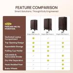 NINETYGO Medium Checked Luggage 25 Inch, Flat Top Opening Check In Luggage with Cup Holder, Expandable, Coffee-Infused PC Hard Shell, Eco-Friendly, TSA Lock, 360° Spinner Wheels (Latte)