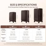 NINETYGO Medium Checked Luggage 25 Inch, Flat Top Opening Check In Luggage with Cup Holder, Expandable, Coffee-Infused PC Hard Shell, Eco-Friendly, TSA Lock, 360° Spinner Wheels (Latte)