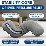 Twist Memory Foam Travel Pillow - Comfortable & Adjustable Neck Pillow for Traveling with Soft Washable Velvet Cover, Eye Mask & Earplugs - Long Flight Essentials | for 360° Neck Support, Chin, Lumbar