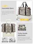 Expandable Travel Duffle Bag, Waterproof Weekender Overnight Bags for Women Men Hospital Bag for Women Labor Delivery Carry on Bag with Toiletry Bag for Travel Gym Airplanes(Leopard, X-Large)