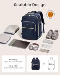 LOVEVOOK 40L Large Travel Backpack for Women Men, 17 Inch Carry on Backpack for Traveling on Airplane, Personal Item Travel Bag Airline Approved, Business Causal Weekender Backpack, Blue-Black