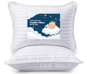Utopia Bedding Toddler Pillow (White, 2 Pack), 14x19 Small Pillow for Kids, Soft and Breathable Cotton Blend Shell, Polyester Filling, Perfect for Toddler Bed and Travel (Intended for Age 2 and up)