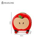 ​​Red Apple Cartoon 20 Inch Carry On Luggage, Cute Small Lightweight Suitcase for Women Girls, Hard Shell Spinner Cabin Bag