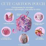 SKYTRAX® Certified Kids Safe Memory Foam Travel Neck Pillows for Kids and Toddlers, Cute Cartoon Design, Car Seat & Airplane Head Neck Support, Adjustable Snap Buttons, Washable Soft Cover (Unicorn)