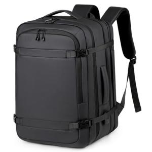 ORILOOSEN Expandable travel backpack Men Women,Airline Approved Carry On Luggage,Business commuting backpack, water-resistant (Black)