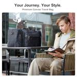 EKOROMIER Canvas Expandable Duffle Bag for Men Traveling, Luggage Travel Bag Weekender Overnight Bag,Mens Gym Carry on Duffel Bags（Dark Grey）