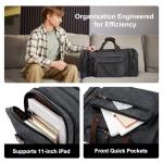 EKOROMIER Canvas Expandable Duffle Bag for Men Traveling, Luggage Travel Bag Weekender Overnight Bag,Mens Gym Carry on Duffel Bags（Dark Grey）