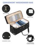 Weekender Travel Duffle Bag for Women: Overnight Bags with Shoe Compartment Carry on Bags for Airplanes with Toiletry Bag Weekend Yoga Gym Bag with Wet Pocket Black