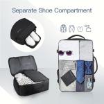 55L Carry On Backpack, Extra Large Travel Backpack for Men & Women, Expandable 60L Big Capacity Bag For Airplanes, Travel Gifts for Men Women, Fits 18.4 Inch Laptop, Luggage Suitcase Daypack, Black