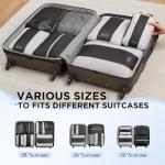 8 Set Compression Packing Cubes for Travel Essentials,Compressible Expandable Packing Cubes for Suitcase,OlarHike Luggage Organizer Bags for Travel,Handy Helper for Organizing Clothes(Black)