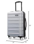 Samsonite Omni 2 Carry-On Hardside Luggage with 360° Spinner Wheels - Scratch Resistant Hardshell - TSA, Airline-Approved - Expandable Polycarbonate Shell for Lightweight Travel - Artic Silver