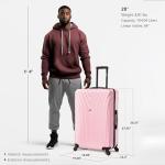 InUSA VASTY Luggage with Spinner Wheels | Durable Lightweight Hardside Suitcase, Travel Bag with Handle and Trolley, 28-Inch Large Checked Luggage | Pink