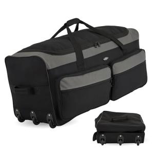 Travelers Club 36" Asgard 3-Wheel Rolling Duffel Bag, Black