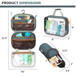 Toiletry Bag Kit Set: Hanging Travel Toiletry Bag + 311 TSA Cosmetic Liquid Bag + Ultralight Accessory Organizer Pouch (Green)