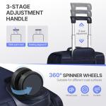 Yunlaiji Checked Luggage, Softside Suitcases with Spinner Wheels, Lightweight Checked-Suitcase with TSA Lock for Women and Men, Large Luggage for Travel Business Trip (Blue, 25-Inch)