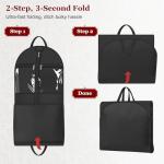MISSLO 60" Dress Bags for Gowns Long with 4 Large Pockets Garment Bags for Travel for Women Heavy Duty Wedding Dress Bag for Hanging Clothes Garment Covers, Black