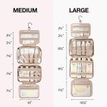 BAGSMART Toiletry Bag Hanging Travel Makeup Organizer with TSA Approved Transparent Cosmetic Bag Makeup Bag for Full Sized Toiletries, Medium-Pink