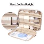 BAGSMART Toiletry Bag Hanging Travel Makeup Organizer with TSA Approved Transparent Cosmetic Bag Makeup Bag for Full Sized Toiletries, Medium-Pink