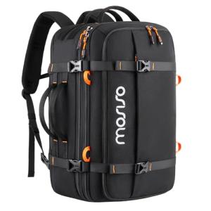 MOSISO 40L Travel Backpack for Women Men, Large Rucksack Duffel Bag Flight Approved Carry on Daypack with USB Charging Port, 15.6 inch Laptop Computer Backpack for Business Work Commute, Black