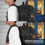 MOSISO 40L Travel Backpack for Women Men, Large Rucksack Duffel Bag Flight Approved Carry on Daypack with USB Charging Port, 15.6 inch Laptop Computer Backpack for Business Work Commute, Black