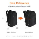 Amazon Basics Travel Backpack Carry On Flight Approved, Lightweight, Expandable, Dual Use as Backpack or Shoulder Bag, Black