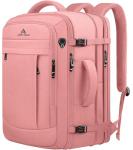 Travel Laptop Backpack for Women, 50L Expandable Extra Large Backpack,Carry On Backpack, Water Resistant Big Bag Anti-Theft Business Daypack Fits 17 Inch Laptop with USB Port, Pink