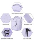 MATEIN Extra Large Laptop Backpack for Women, 50 L TSA Carry On with Multiple Organized Pockets, Anti Theft Water Resistant Travel Laptop Backpack Fits 18.4 In Computer, Light Purple