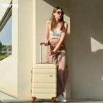 Luggage 3 Pcs ABS Hardside Luggage Sets TSA Lock Spinner Wheel Suitcases