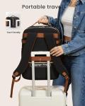 LOVEVOOK 50L Large Travel Backpack for Women Men Fits 17 Inch Laptop, Carry on Backpack for Traveling on Airplane, Personal Item Bag Airline Approved, Business Causal Weekender Backpack, Black-Brown
