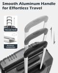 Coolife Luggage Suitcase PC+ABS with TSA Lock Spinner Carry on Hardshell Lightweight 20in 24in 28in (grey, S(20in))