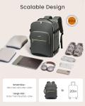 LOVEVOOK 40L Large Travel Backpack for Women Men, 17 Inch Carry on Backpack for Traveling on Airplane, Personal Item Travel Bag Airline Approved, Business Causal Weekender Backpack, Grey Green-Black