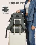 LOVEVOOK 40L Large Travel Backpack for Women Men, 17 Inch Carry on Backpack for Traveling on Airplane, Personal Item Travel Bag Airline Approved, Business Causal Weekender Backpack, Grey Green-Black