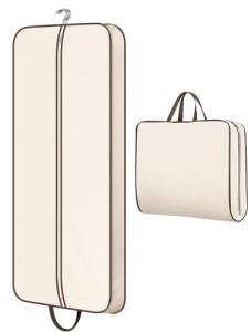 MISSLO 60" Foldable Garment Bags for Travel for Women Dress Bags for Gowns Long Hanging Bag for Closet Storage Dress Protector Bag for Gowns, Suits, Coats, Beige