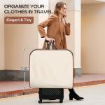 MISSLO 60" Foldable Garment Bags for Travel for Women Dress Bags for Gowns Long Hanging Bag for Closet Storage Dress Protector Bag for Gowns, Suits, Coats, Beige