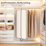MISSLO 60" Foldable Garment Bags for Travel for Women Dress Bags for Gowns Long Hanging Bag for Closet Storage Dress Protector Bag for Gowns, Suits, Coats, Beige